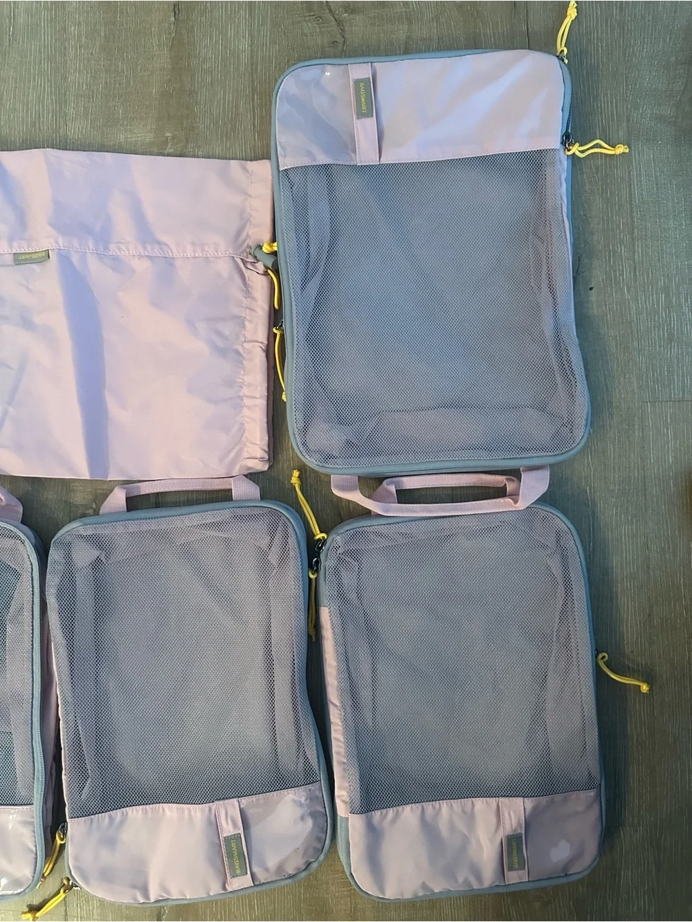 Lavender Packing Cube Set with Drawstring Laundry Bag - Travel Organizer